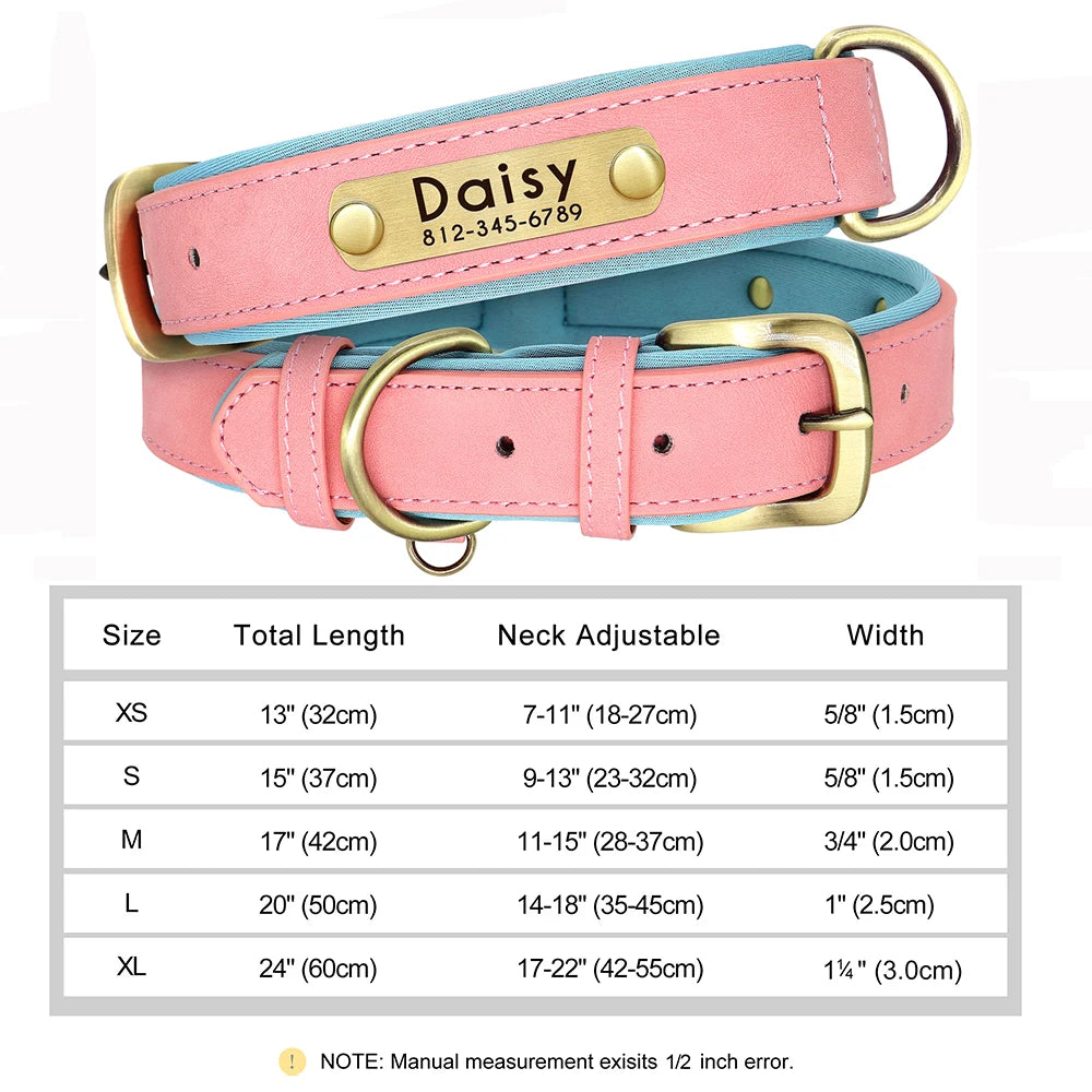 Custom Leather Dog Collar – Personalized with Free Engraving | XS–XXL Sizes