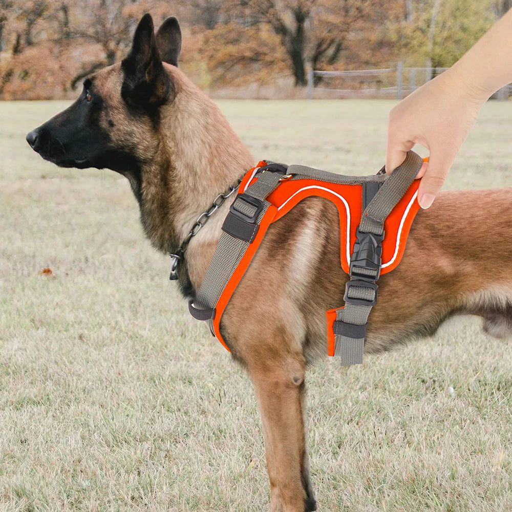 Adjustable Dog Harness Vest Mesh Nylon Pet Vest No Pull Reflective Harness for Small Medium Large Dogs With Handle Pitbull Pug