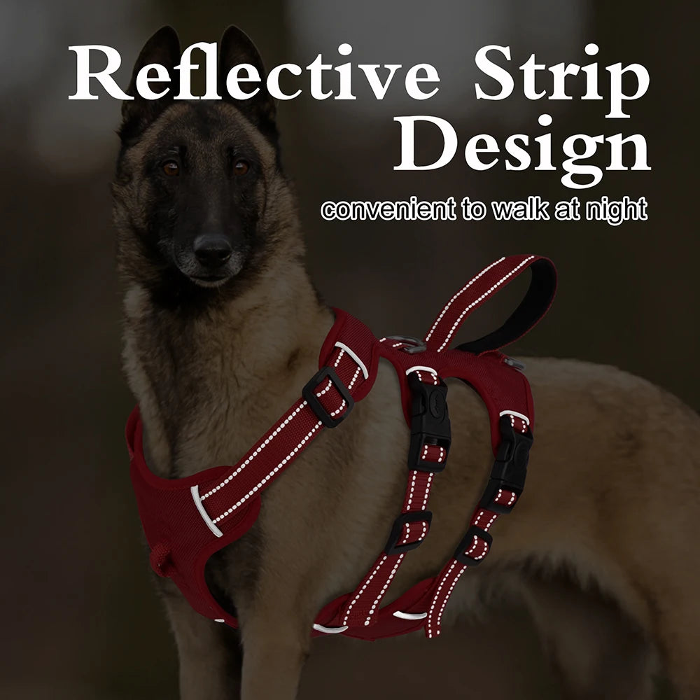 Reflective Dog Harness Vest Mesh Nylon Pet Vest No Pull Adjustable Harness for Small Medium Large Dogs With Handle Pitbull Pug