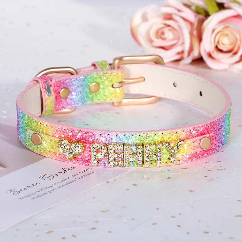 ✨ Personalized Bling Rhinestone Dog Collar – For Small Dogs & Cats ✨