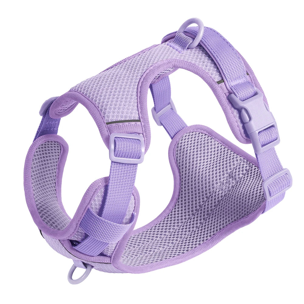 No Pull Nylon Mesh Dog Harness Breathable Pet Harnesses Vest For Medium Large Dogs Reflective Dog Chest Strap French Bulldog