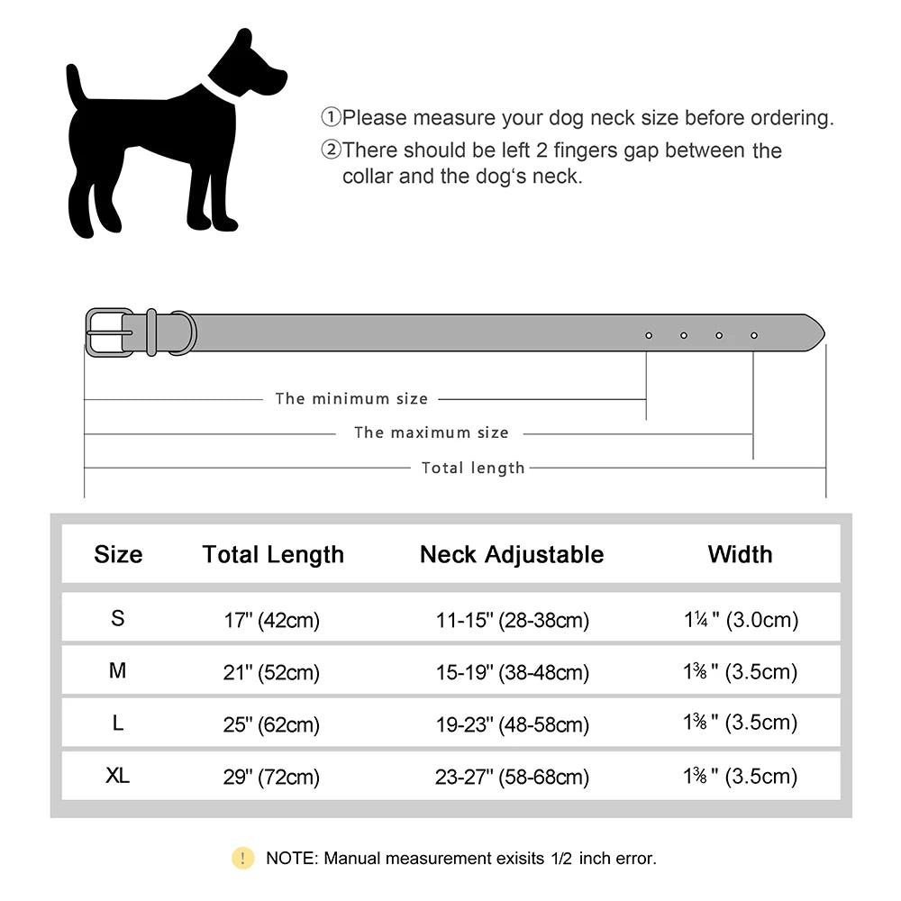 Personalized Reflective Nylon Dog Collar – Custom Engraved ID Tag for Small, Medium & Large Dogs