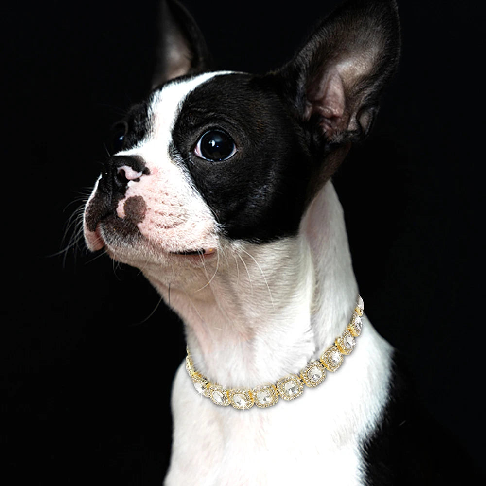 Bling Rhinestone Cat Necklace Adjustable Dog Cat Collar Bling Cats Pupply Choke Collars For Small Dogs Cats Rabbit Pet Accessory
