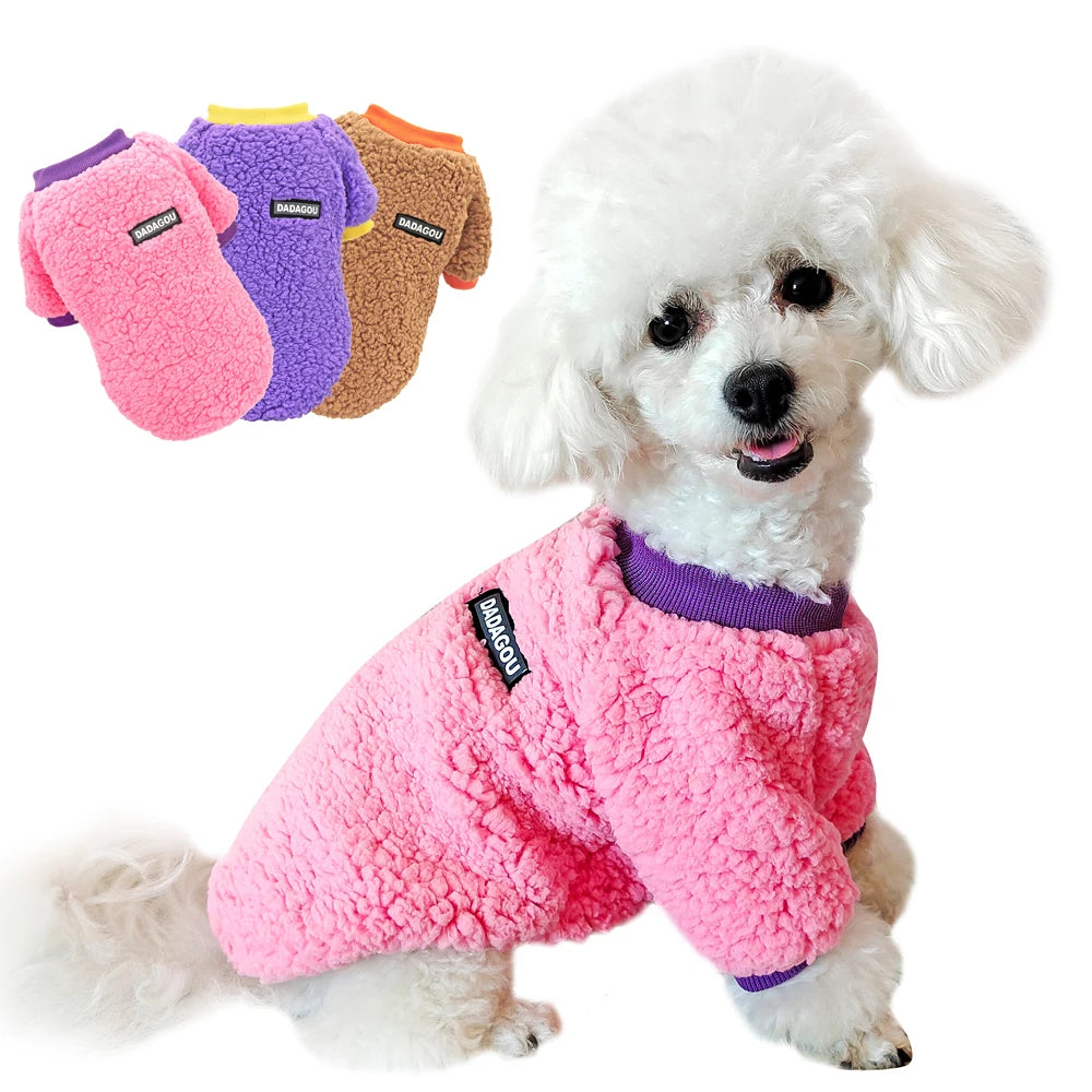 Winter Fleece Dog Jacket – Warm Teddy Coat for Small & Medium Pets