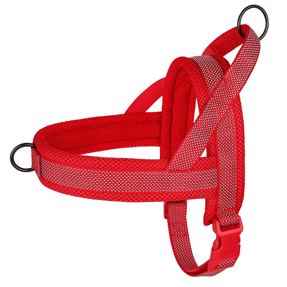 No Pull Nylon Dog Harness Breathable Mesh Pet Harnesses Vest Reflective Strap Harness for Medium Large Dogs Pug Walking Training