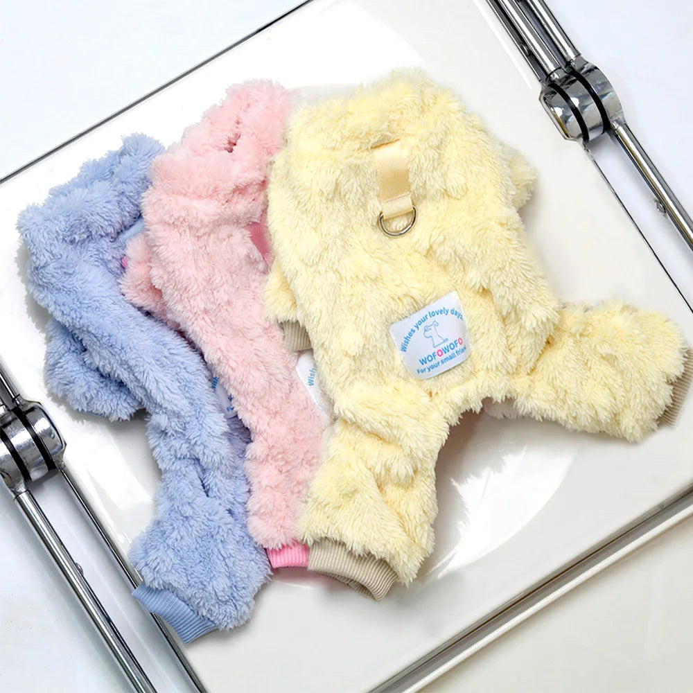 Soft Fleece Dog Jumpsuit – Warm Winter Outfit for Small Dogs & Cats