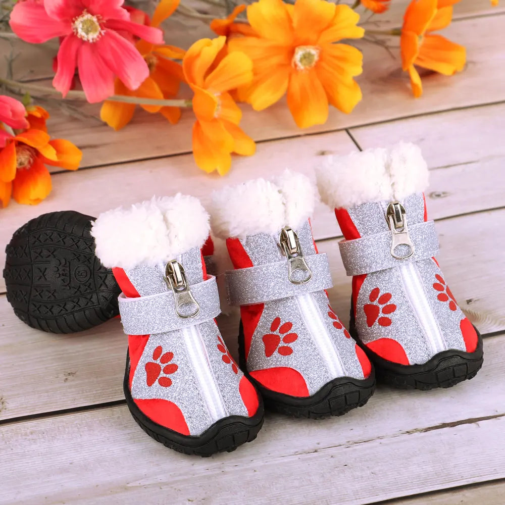 Waterproof Dog Boots – 4pcs Non-Slip Reflective Shoes for Medium &amp; Large Dogs, Snow &amp; Rain Paw Protection