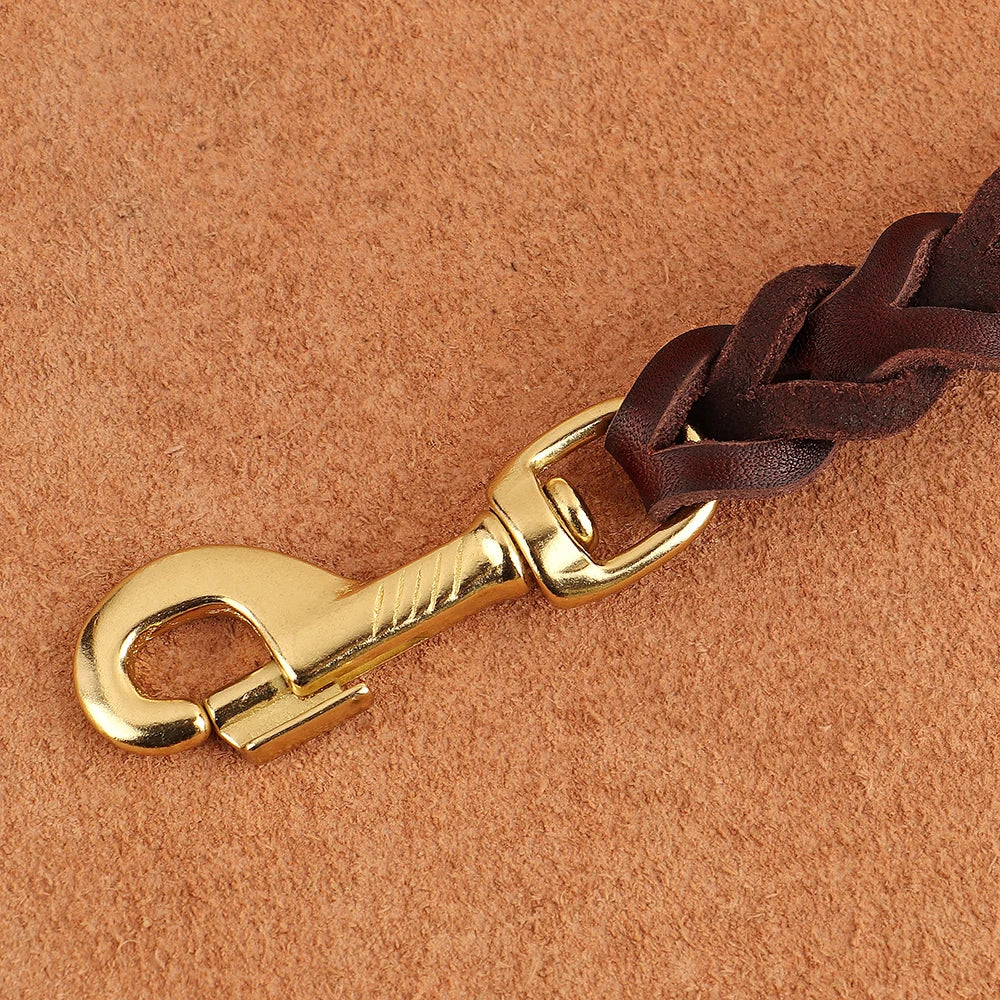 5ft Genuine Leather Dog Leash – Durable Training & Walking Lead