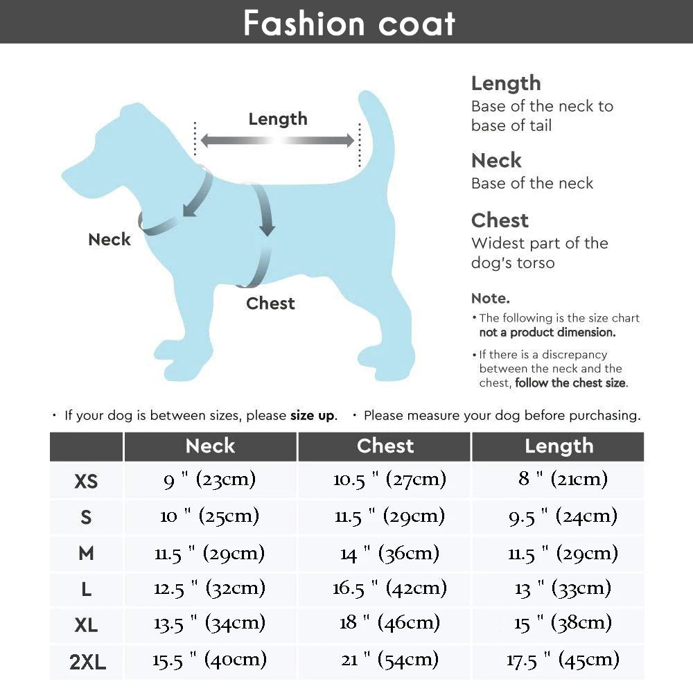 Warm Dog Clothes for Small & Medium Breeds - Winter Pet Puppy Coat Jacket