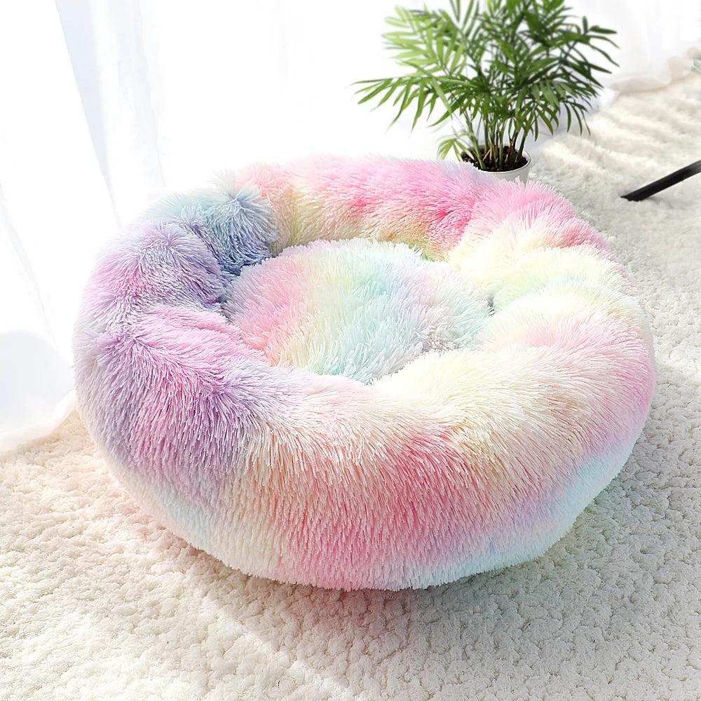 Pet Dog Bed – Warm Fleece Round Plush Sofa Cushion for Dogs & Cats