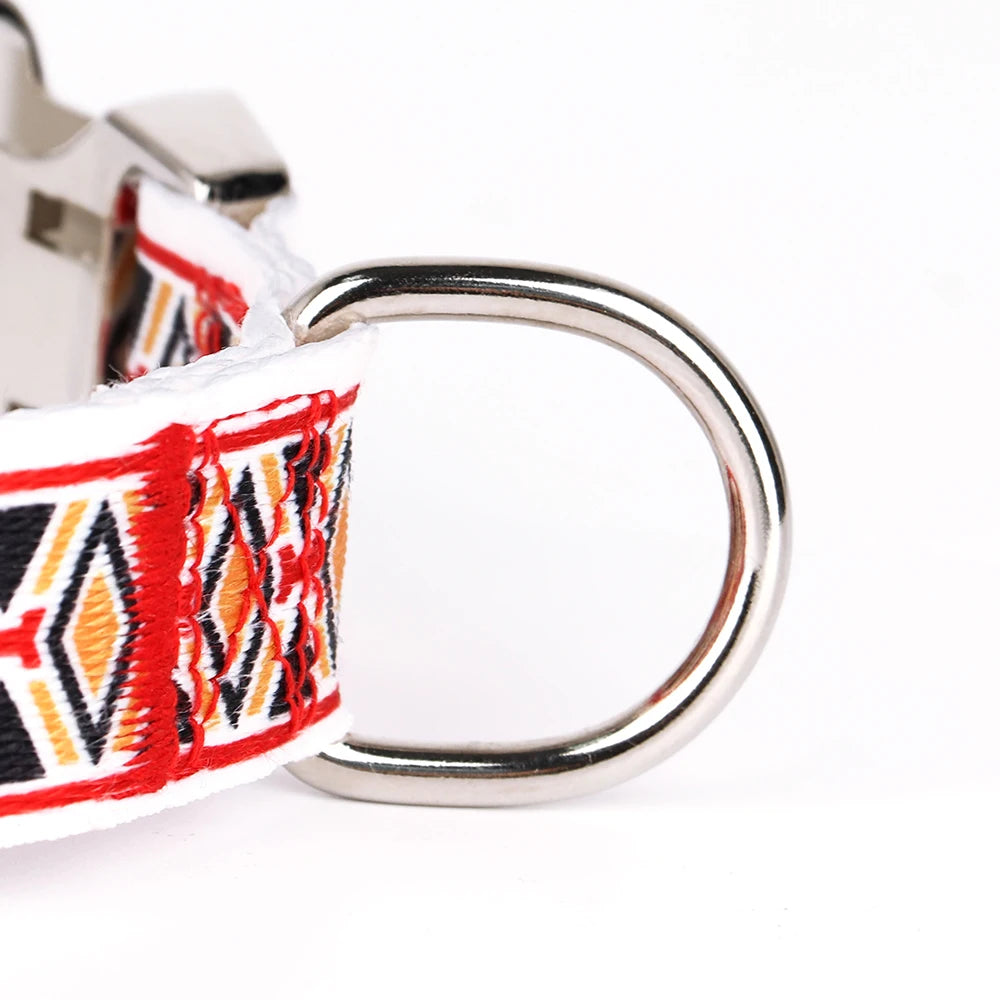 🎨 Personalized Nylon Dog Collar – Free Engraving, Adjustable Fit for Small to Large Dogs