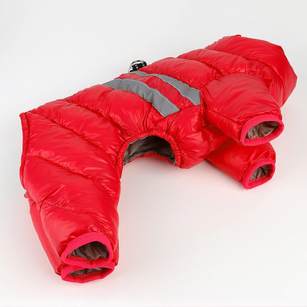 Thick Warm Waterproof Dog Jacket – Winter Coat with Reflective Strips