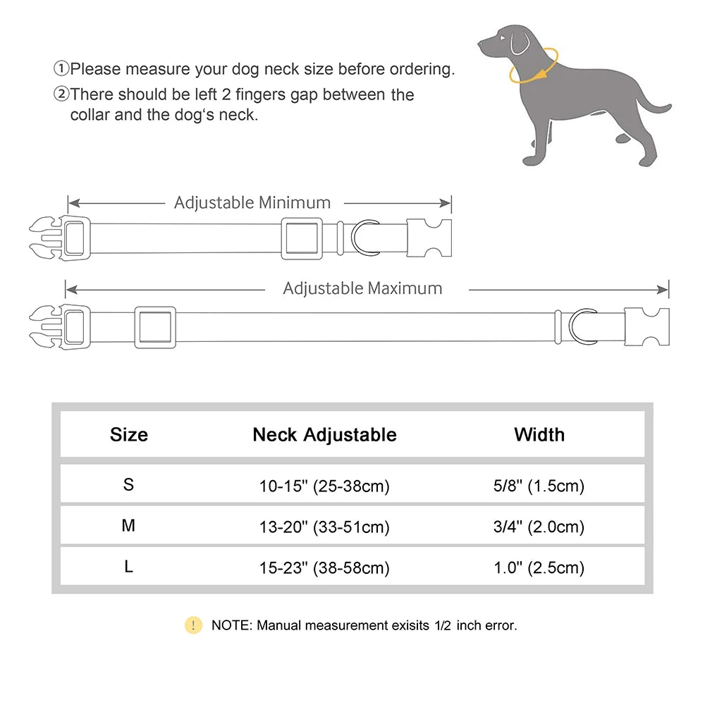 Custom Engraved PU Leather Dog Collar – Anti-Lost ID Tag Included