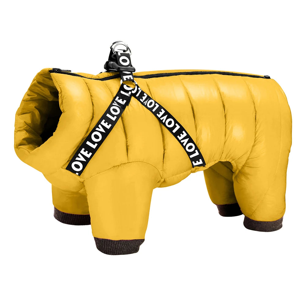 Winter Waterproof Dog Jacket – Super Warm Pet Jumpsuit Coat for Small, Medium & Large Dogs