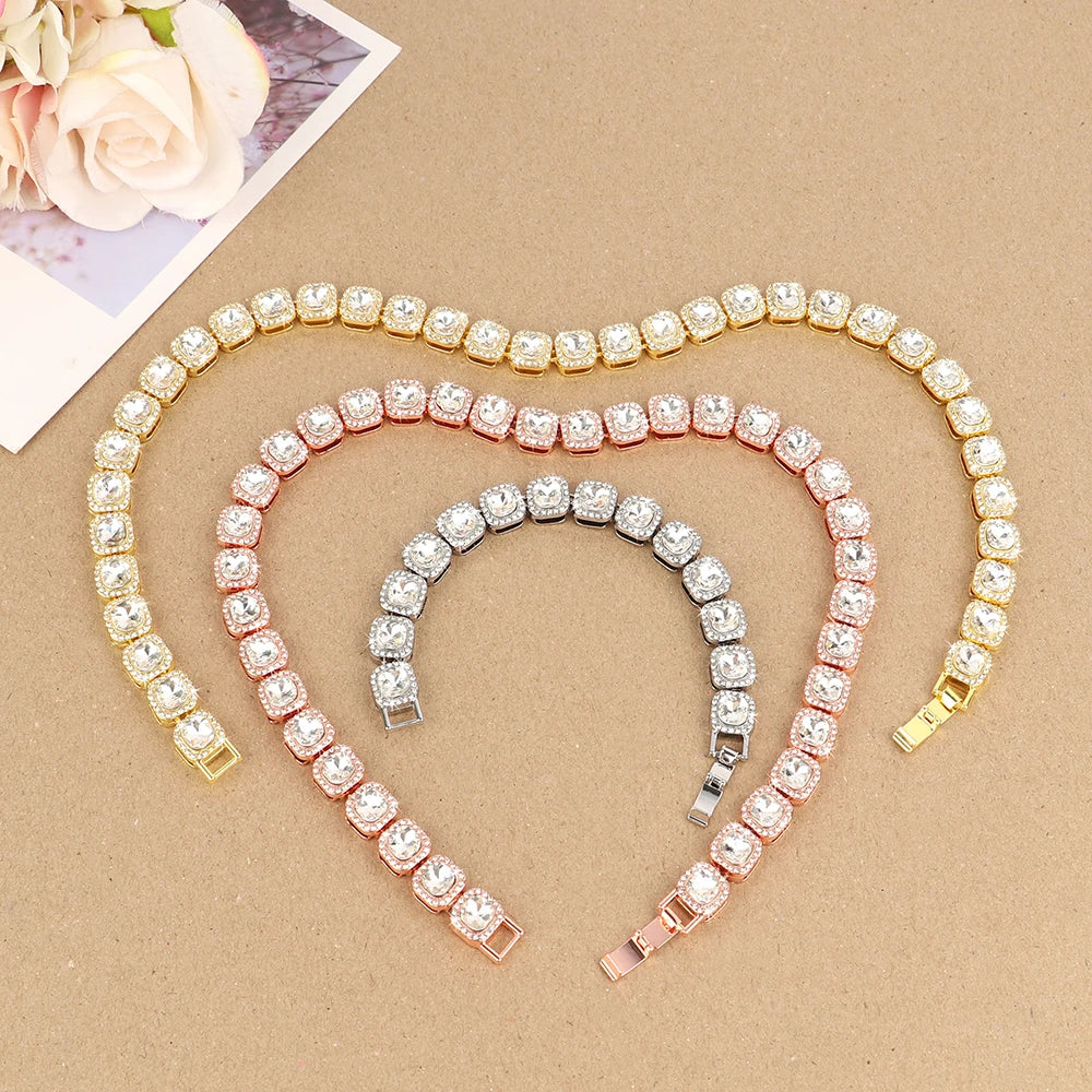 Bling Rhinestone Cat Necklace Adjustable Dog Cat Collar Bling Cats Pupply Choke Collars For Small Dogs Cats Rabbit Pet Accessory