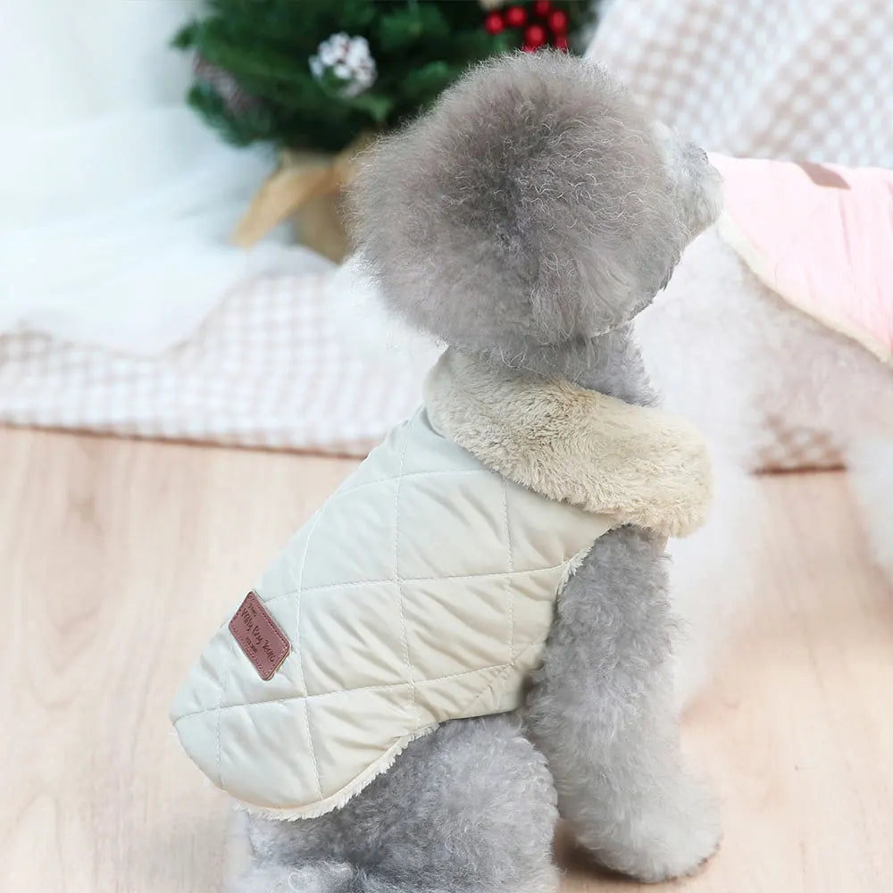 Winter Pet Jacket – Super Warm Coat with Fur Collar for Small Dogs