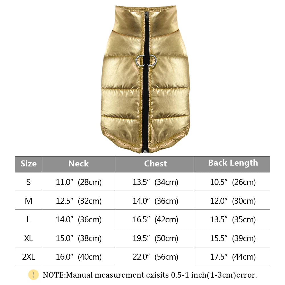 Waterproof Winter Dog Jacket – Quilted Puffer Vest for Small & Medium Dogs (Chihuahua, French Bulldog, Pug)