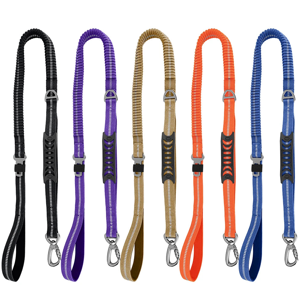 Reflective Dog Leash with Car Seat Belt Clip – Durable Lead for Medium & Large Dogs (Running, Walking, Training)