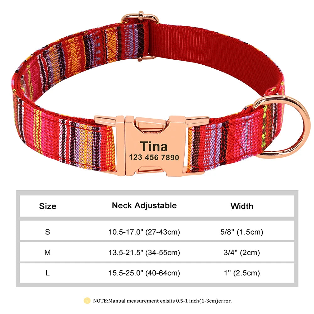 Personalized Dog Collar – Nylon Printed with Free Engraved ID Tag