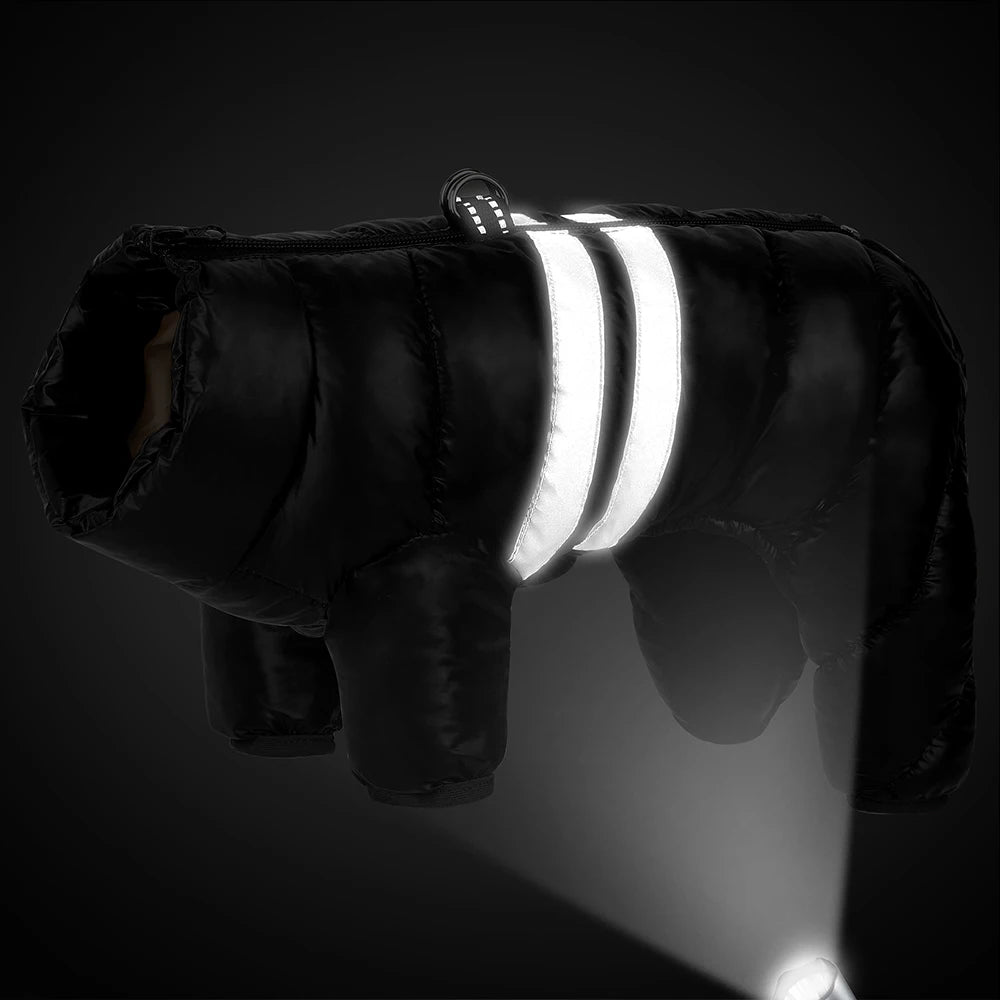 Thick Warm Waterproof Dog Jacket – Winter Coat with Reflective Strips
