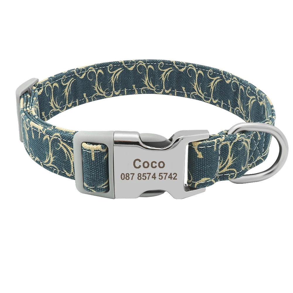 Custom Dog Collar Personalized Pet Dog ID Name Tag Accessories Collars Small Medium Large Nylon Engraved Puppy Dogs Collars S-L