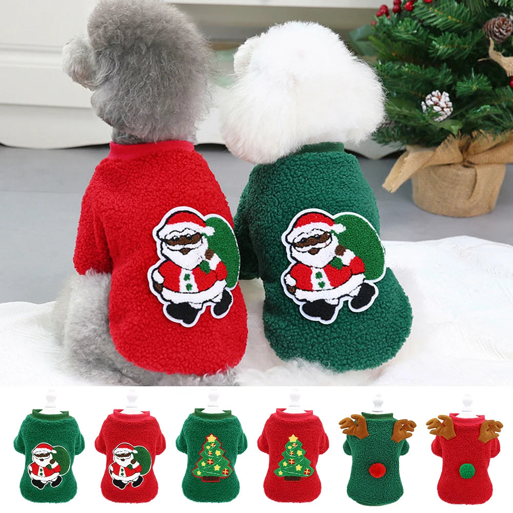 Christmas Dog Clothes – Soft Fleece Puppy & Cat Winter Outfit