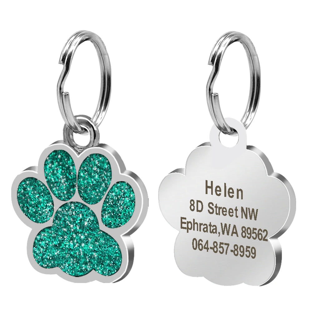 Personalized Dog & Cat ID Tag – Engraved Stainless Steel Pet Name & Address Tag