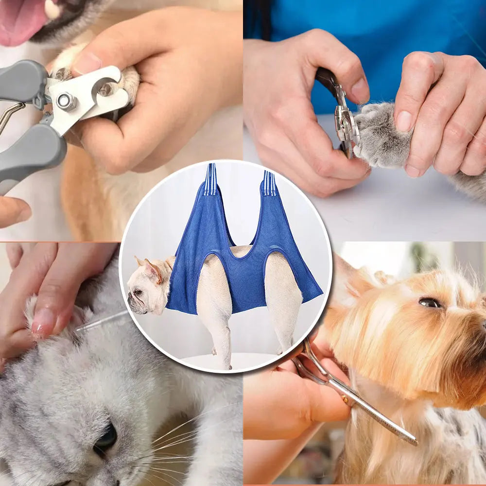 Cat & Small Dog Grooming Hammock Helper – Restraint Bag for Nail Clipping, Bathing & Trimming