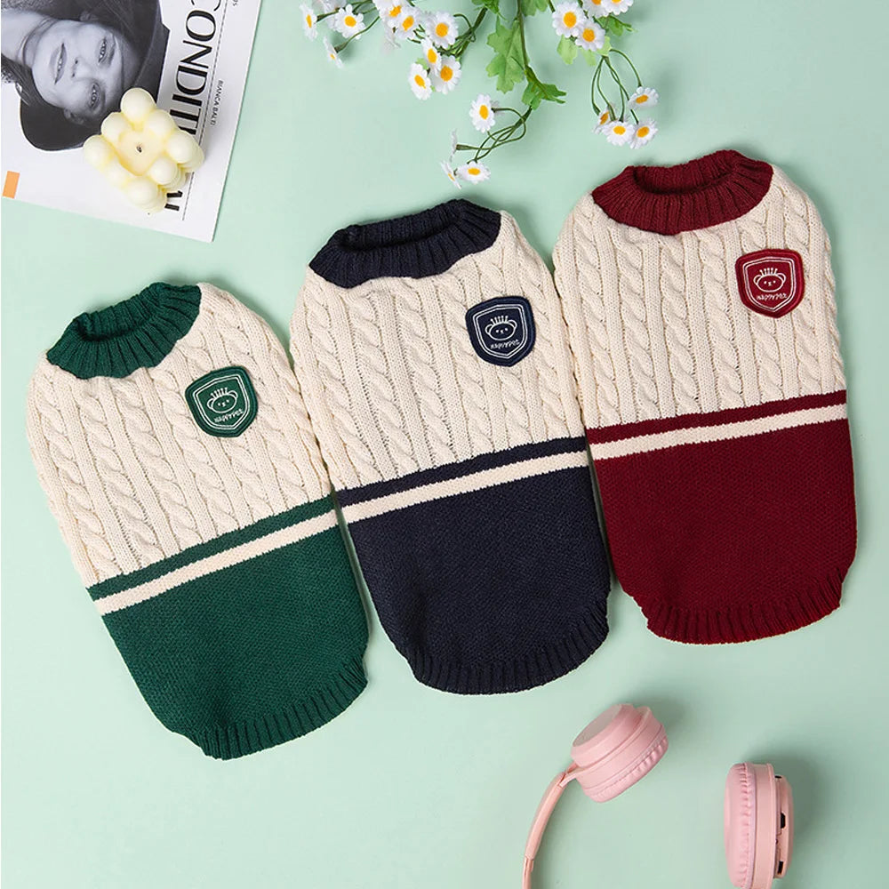 Fashion Puppy Sweater – Classic Warm Knit for Dogs & Cats