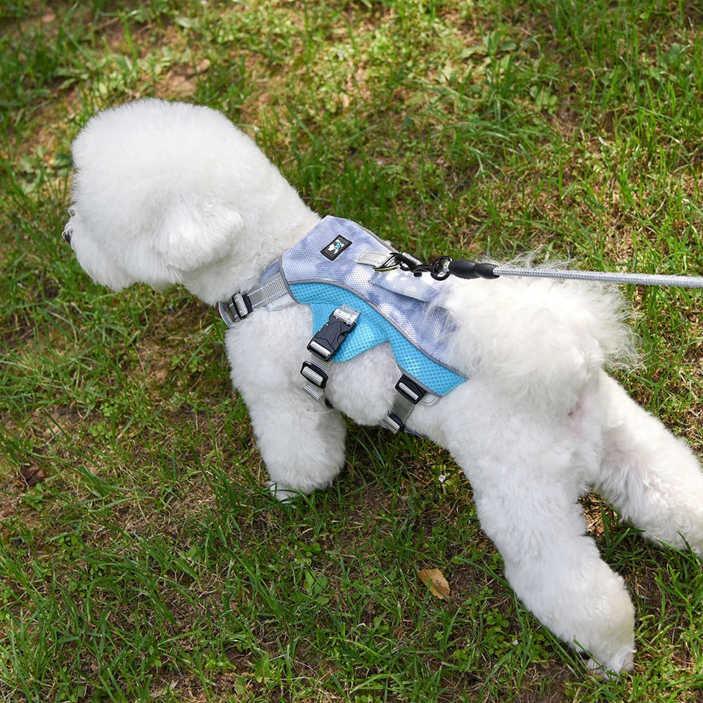 Summer Ice Cooling Dog Harness Vest Reflective Pet Harness Clothes for Small Medium Large Dogs Outdoor Pet Cool Down Jackets