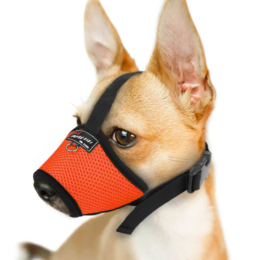 Mesh Nylon Dog Muzzle – Adjustable Breathable Anti-Bark Muzzle for Small, Medium & Large Dogs