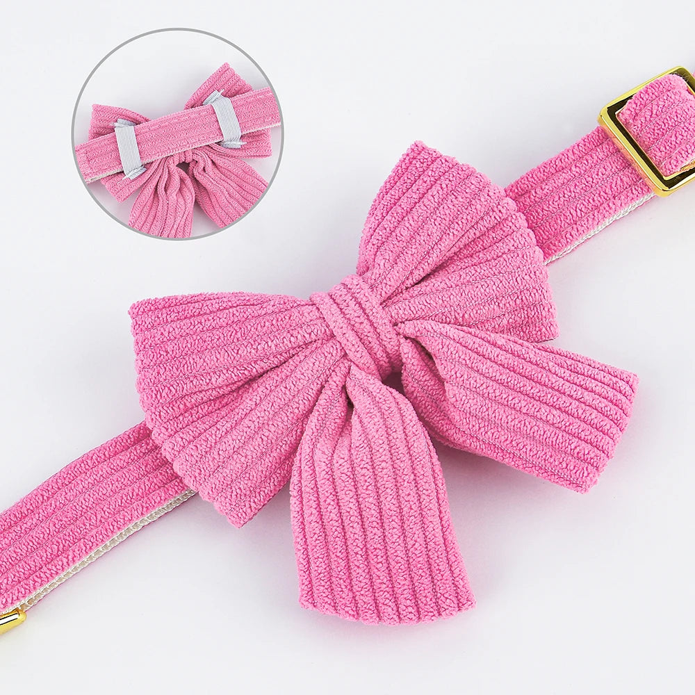 🎀 Personalized Dog Collar with Big Bowtie – Cute, Stylish & Custom Engraved