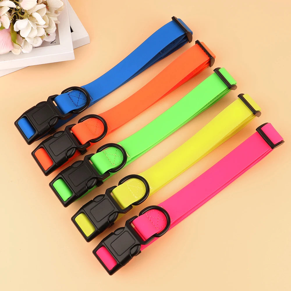PVC Pet Dog Collar Waterproof Dog Cat Collar Anti-Dirty Easy to Clean Collars For Small Medium Large Dogs