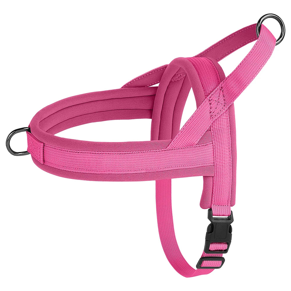 Nylon Padded Dog Harness Vest – Adjustable No Pull Soft Pet Harness for Small & Medium Dogs (French Bulldog, Chihuahua, Puppy, Cat Vest)