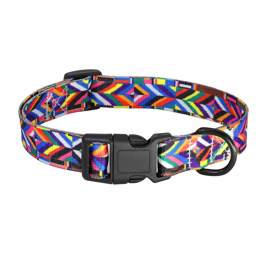12 Styles Nylon Floral Printed Dog Collar – Bohemian Adjustable Small Puppy & Cat Collar – Chihuahua Pet Supplies Accessories