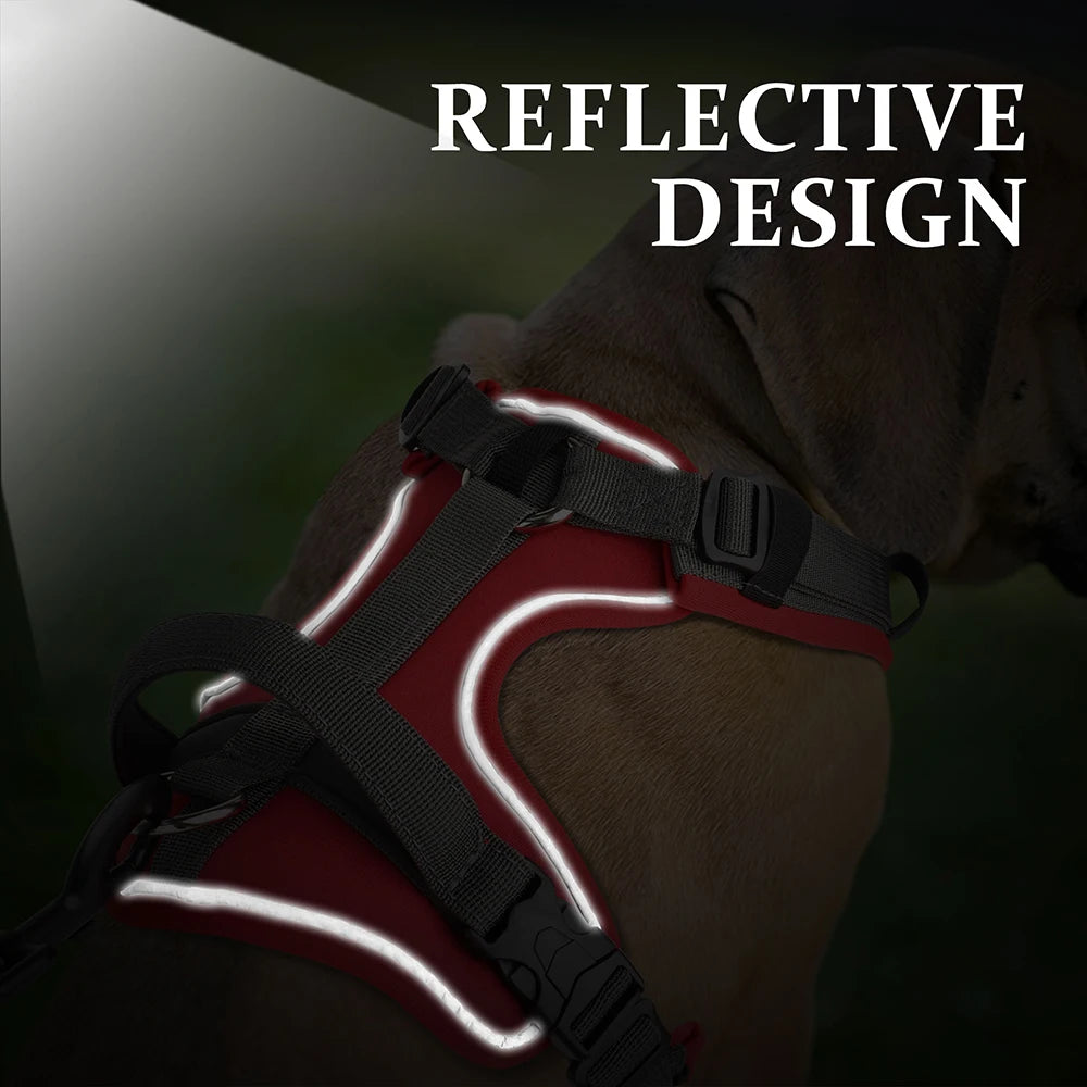Adjustable Dog Harness Vest Mesh Nylon Pet Vest No Pull Reflective Harness for Small Medium Large Dogs With Handle Pitbull Pug