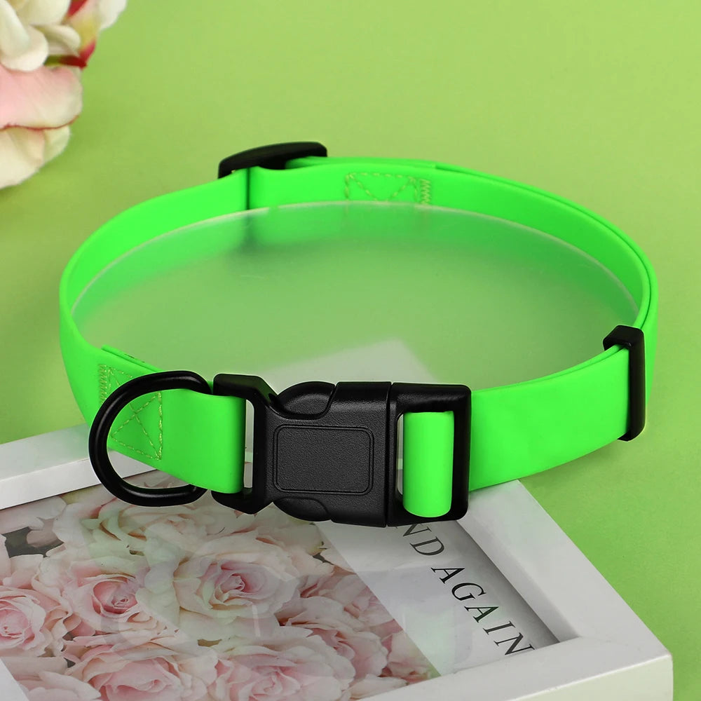 PVC Pet Dog Collar Waterproof Dog Cat Collar Anti-Dirty Easy to Clean Collars For Small Medium Large Dogs