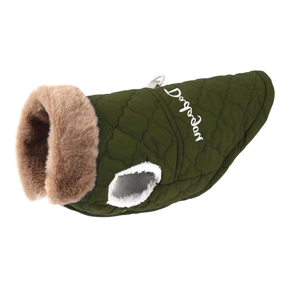 Winter Pet Jacket – Super Warm Coat with Fur Collar for Small Dogs