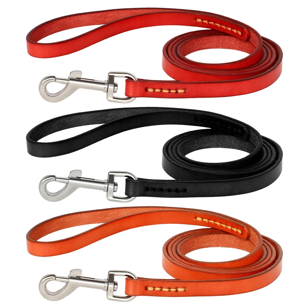 Genuine Leather Bling Collar & Leash Set – For Small & Medium Pets