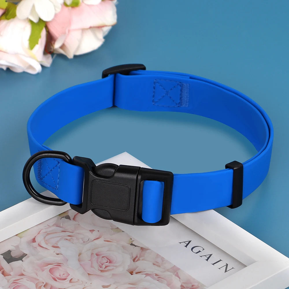 PVC Pet Dog Collar Waterproof Dog Cat Collar Anti-Dirty Easy to Clean Collars For Small Medium Large Dogs