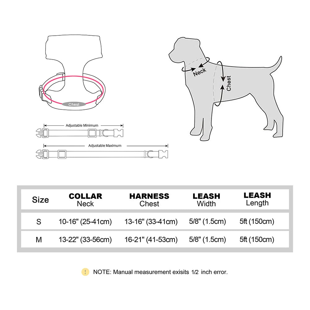 3pcs/lot Dog Collar Harness and Leash Set – Cute Bowtie Design for Small & Medium Dogs