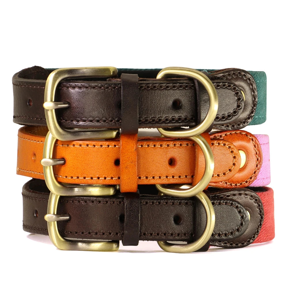 Personalized Dog Collars PU Leather Pet ID Collars Custom Engraved Nameplate Tag Adjustable For Small Medium Large Dogs
