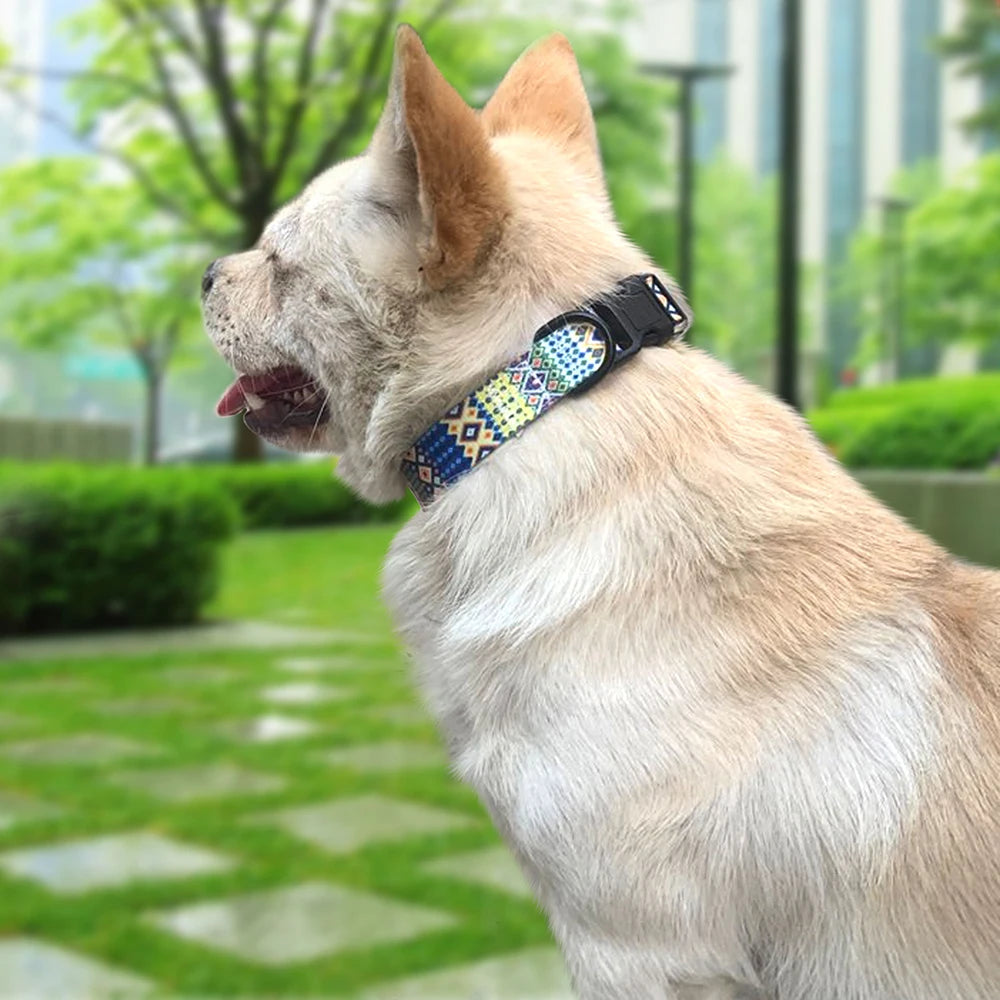 12 Styles Nylon Floral Printed Dog Collar – Bohemian Adjustable Small Puppy & Cat Collar – Chihuahua Pet Supplies Accessories