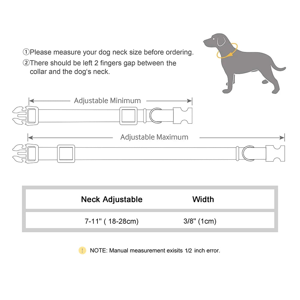 Reflective Personalized Nylon Dog & Cat Collar with Custom Engraved ID Tag & Bell – Adjustable Safety Collar for Small & Medium Pets