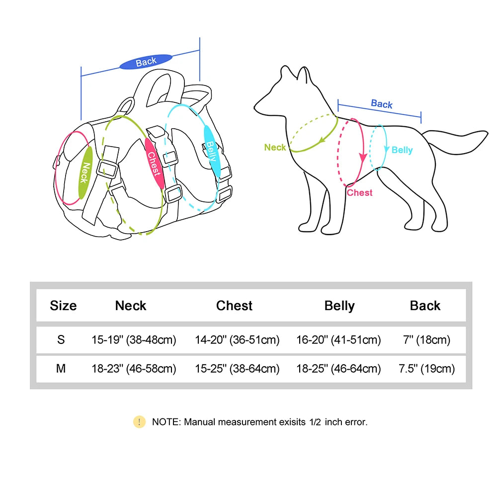 Reflective Dog Harness Vest – No Pull Nylon Adjustable Pet Harness with Double Handles for Small & Medium Dogs (Pitbull, French Bulldog)