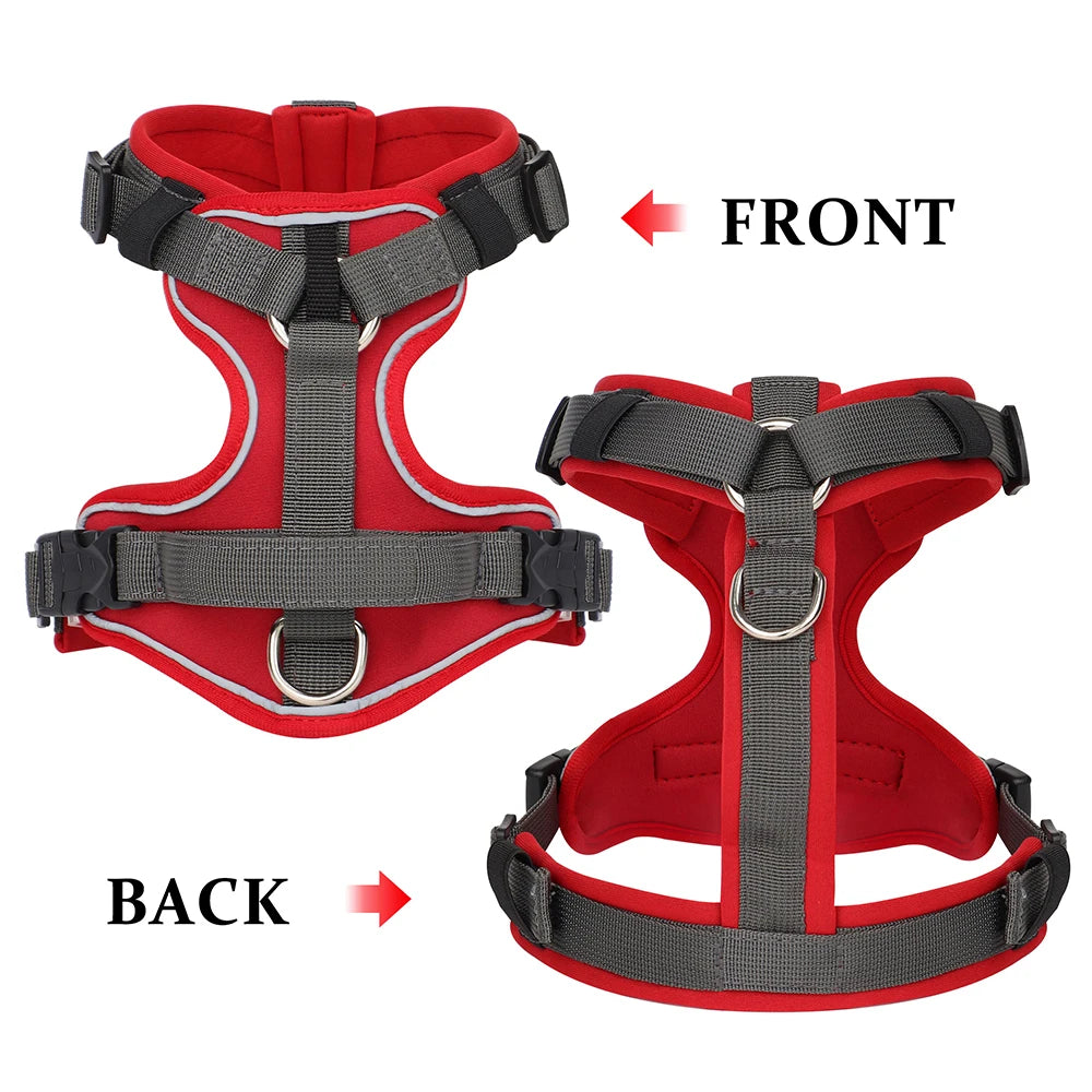 Adjustable Dog Harness Vest Mesh Nylon Pet Vest No Pull Reflective Harness for Small Medium Large Dogs With Handle Pitbull Pug