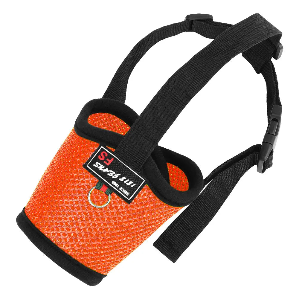 Mesh Nylon Dog Muzzle – Adjustable Breathable Anti-Bark Muzzle for Small, Medium & Large Dogs