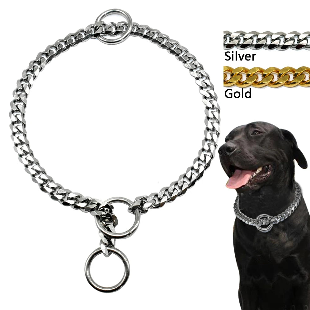 3mm Stainless Steel Dog Choke Chain Collar – Training Choker for Medium & Large Dogs