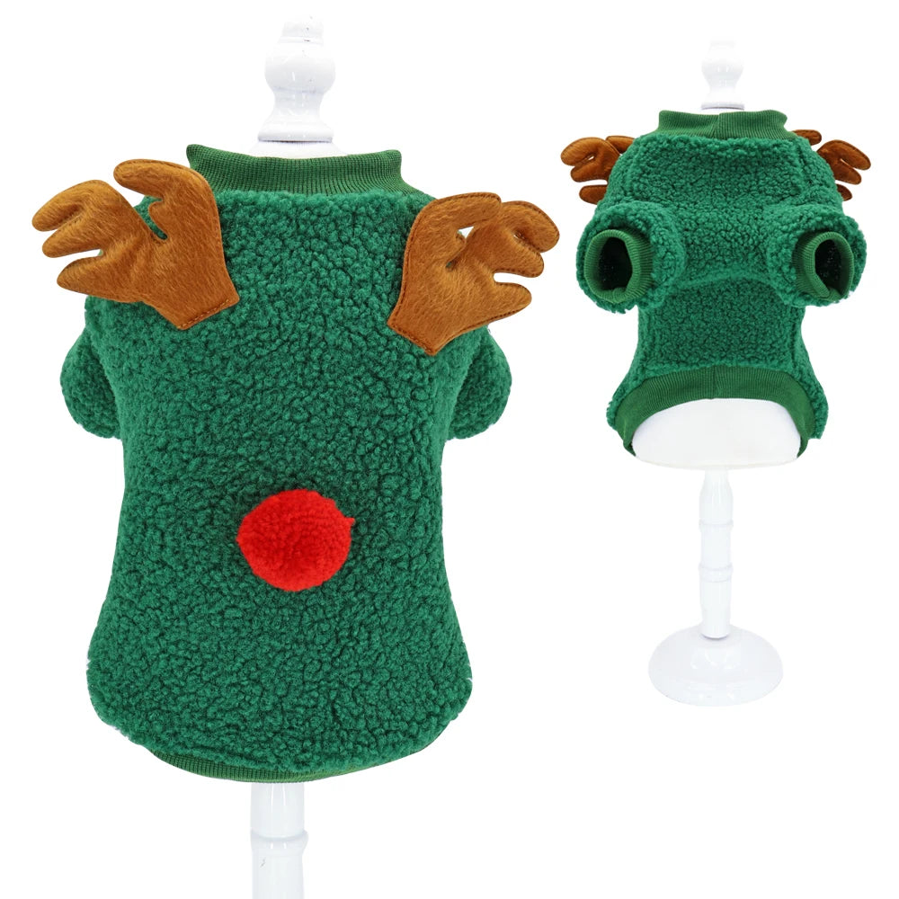 Christmas Dog Clothes – Soft Fleece Puppy & Cat Winter Outfit