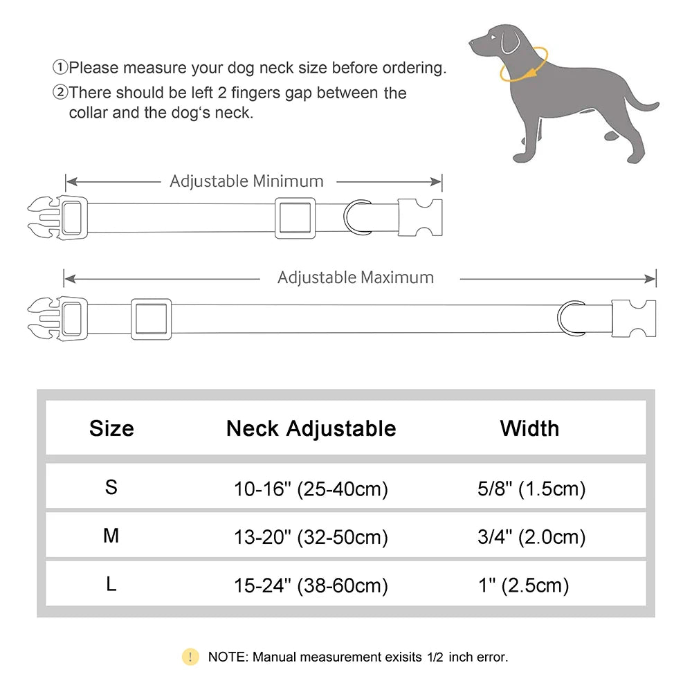 Personalized Dog Collar – Engraved Nylon &amp; PU Leather with Custom ID Tag